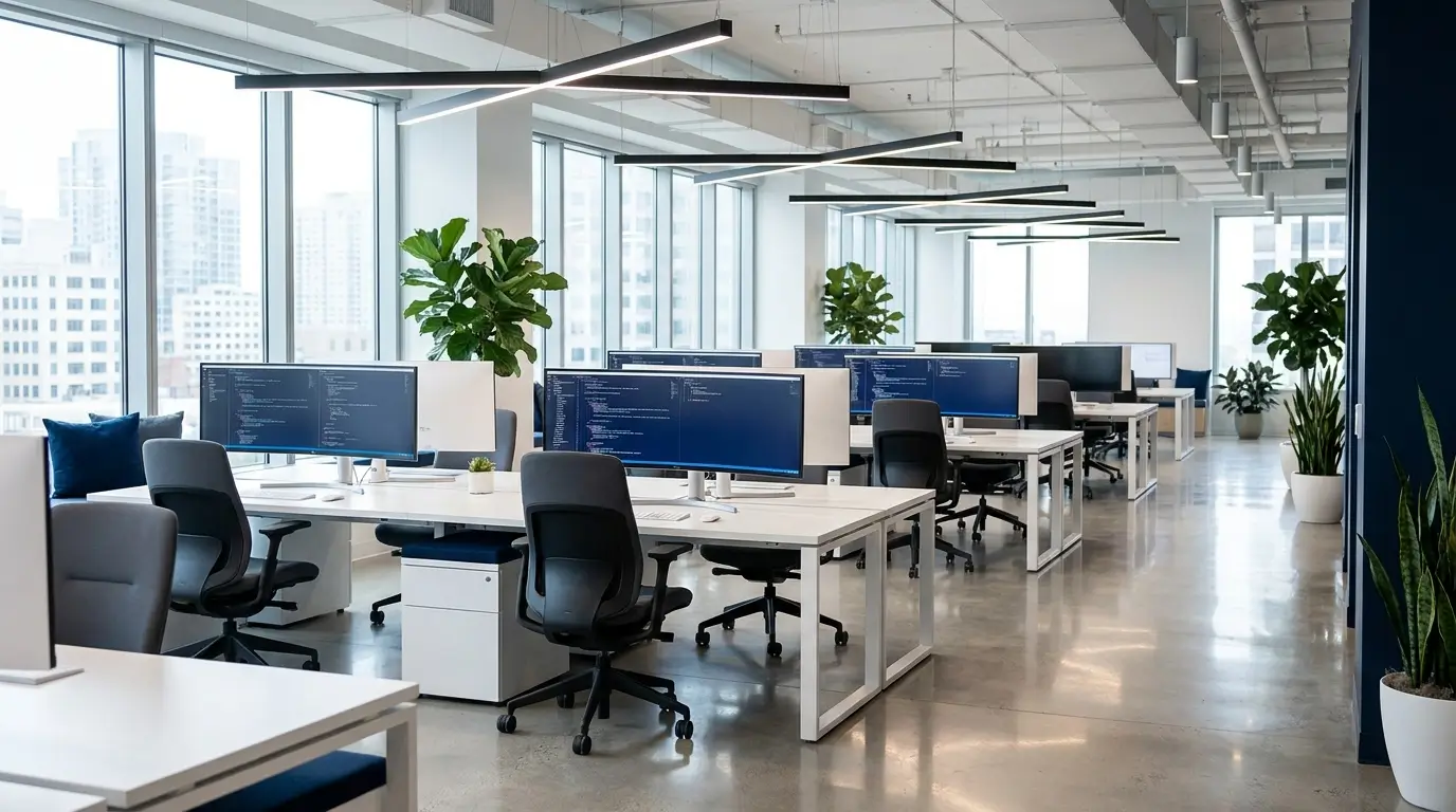 Office workspace background